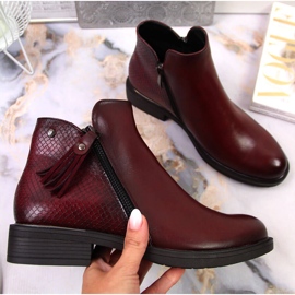 Naisten nilkkurit Jodhpur snake skin Vinceza claret punainen 1