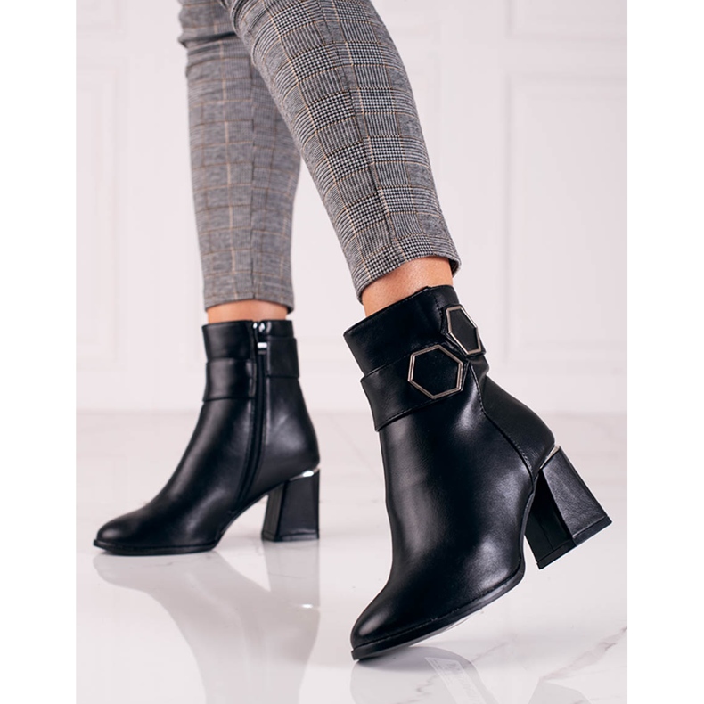 T.Sokolski Mustat Sokolskin naisten saappaat leveässä tolppassa 2