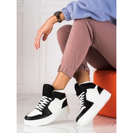 Naisten korkeat Shelovet mustavalkoiset tennarit valkoinen 1