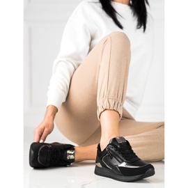 Naisten tennarit Shelovet-alustalla mustat 2