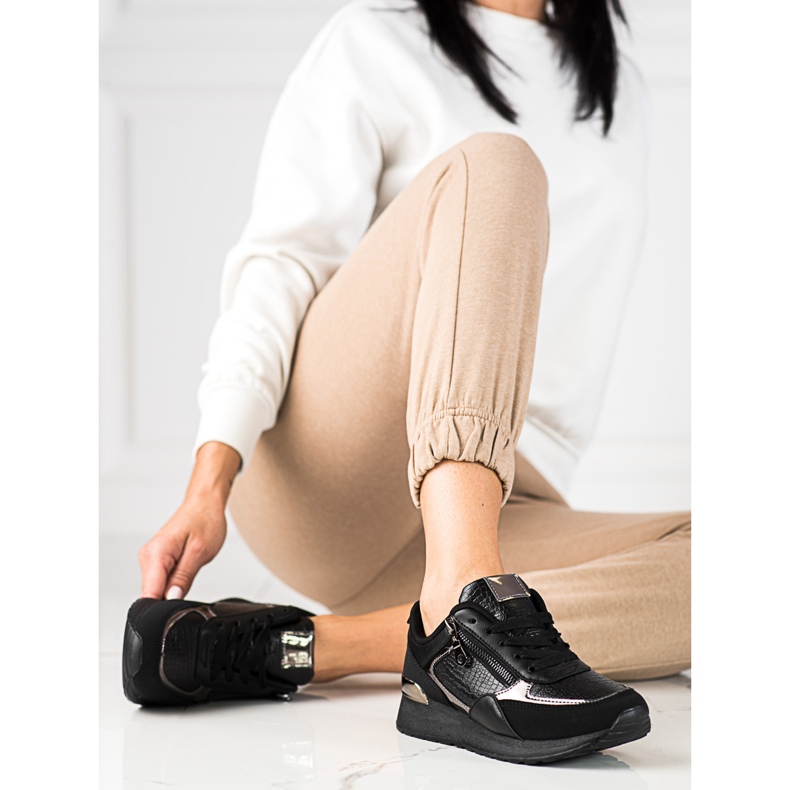 Naisten tennarit Shelovet-alustalla mustat 2