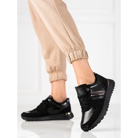 Naisten nauhalliset Shelovetin mustat tennarit 1