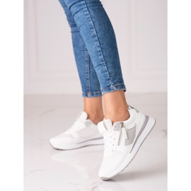 Valkoiset Shelovet naisten tennarit, joissa valkoinen pohja violetti 1