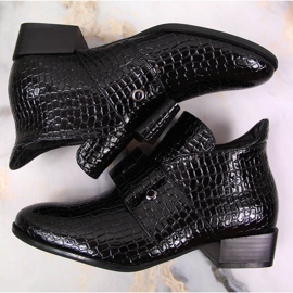 Naisten saappaat Jodhpur-saappaat lakatulla mustalla Potocki-rusetilla 1