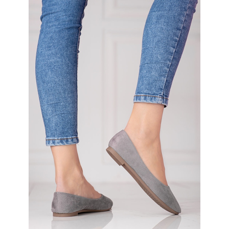 W. Potocki Harmaat naisten Potocki-ballerinat ekologisesta mokkanahkasta 1