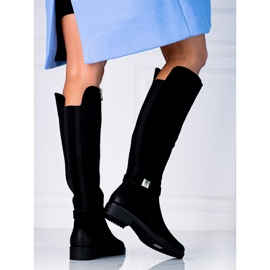 Mukavat naisten Vinceza mustat ekologiset mokkasaappaat 1