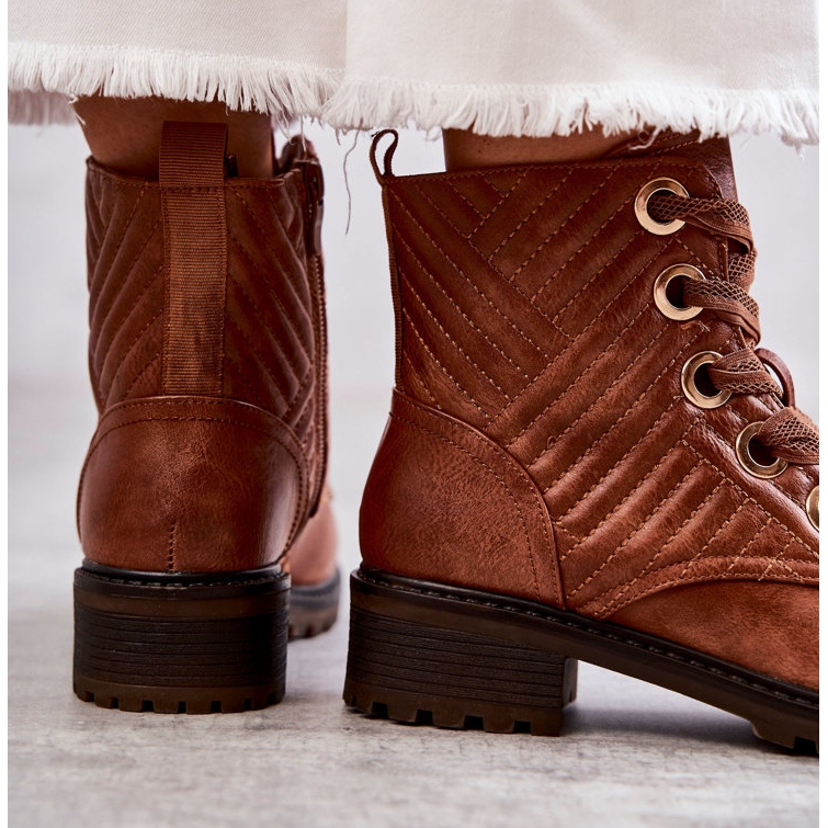 PG1 Nahkaiset tikatut saappaat ruskealla Torino-lämmityksellä 2