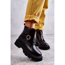 FD1 Mustat nahkaiset lämpimät saappaat vetoketjulla Verina 2