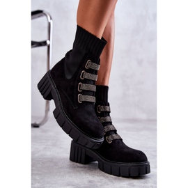Hope Black Suede Slip-On Socks -saappaat musta 7