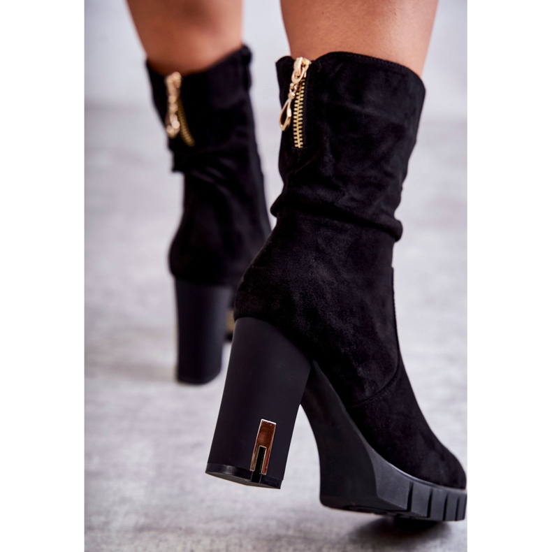 PG1 Suede korkeat saappaat kantapäällä musta Volter 2