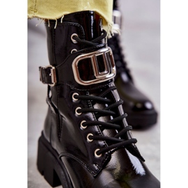 PG1 Lakatut lämpimät naisten saappaat mustat Costello 1