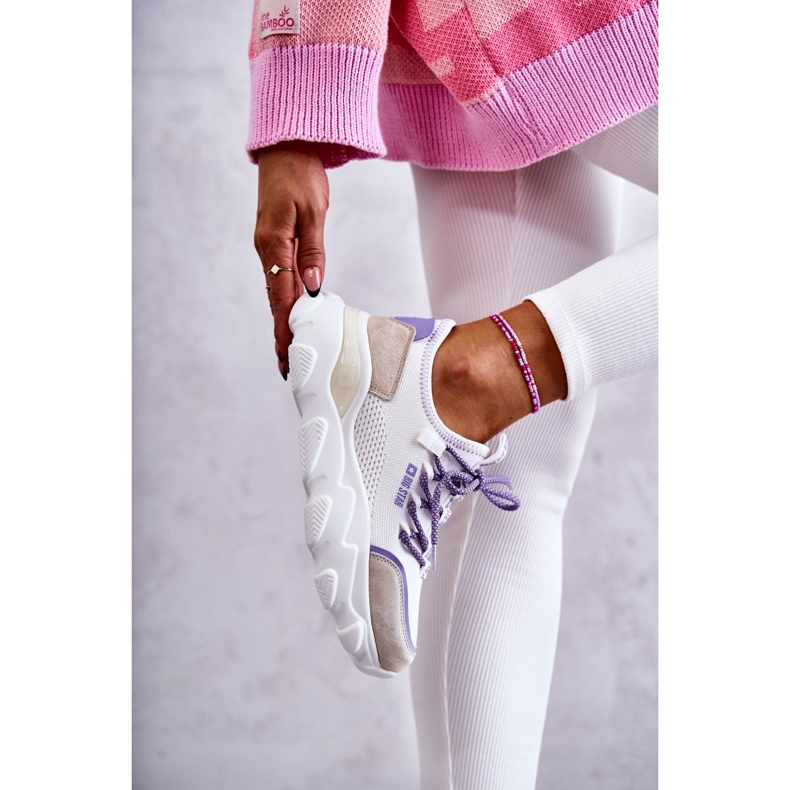 Naisten lenkkarit Memory Foam System Big Star KK274029 valkoinen violetti 1