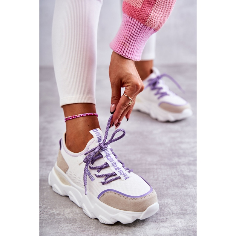 Naisten lenkkarit Memory Foam System Big Star KK274029 valkoinen violetti 2