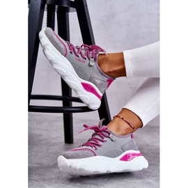 Naisten lenkkarit Memory Foam System Big Star KK274030 harmaa vaaleanpunainen 1