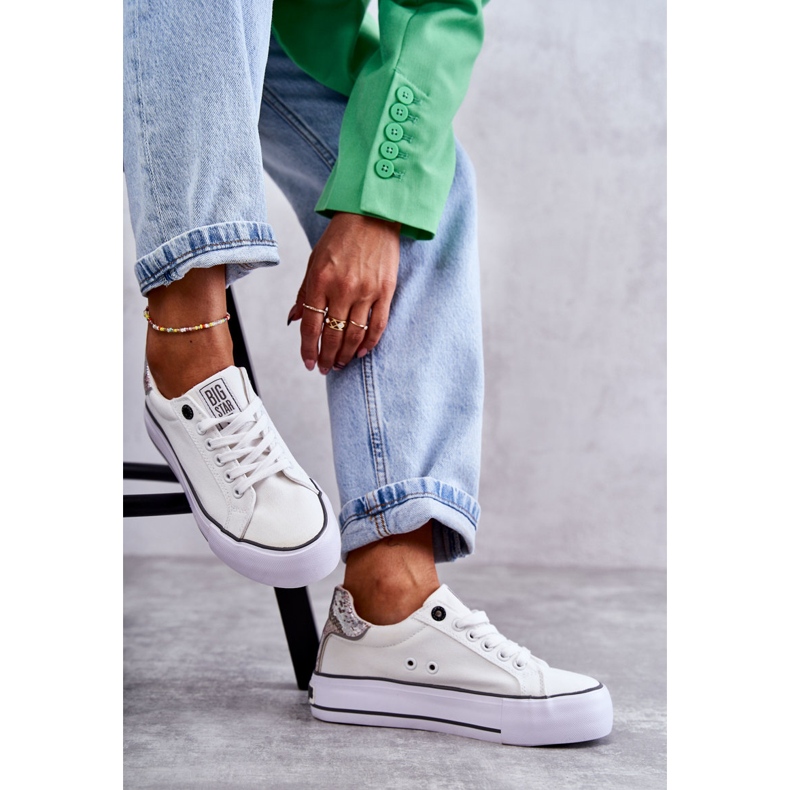 Naisten materiaalilenkkarit Big Star KK274037 Valkoinen 1