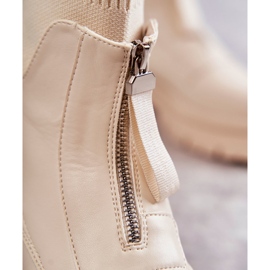 PS1 Naisten sukat Saappaat vetoketjulla beige suojuksella ruskea 2