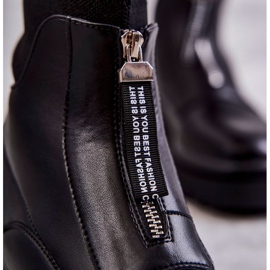 Naisten Sukat Saappaat Vetoketjulla Musta Suoja 2