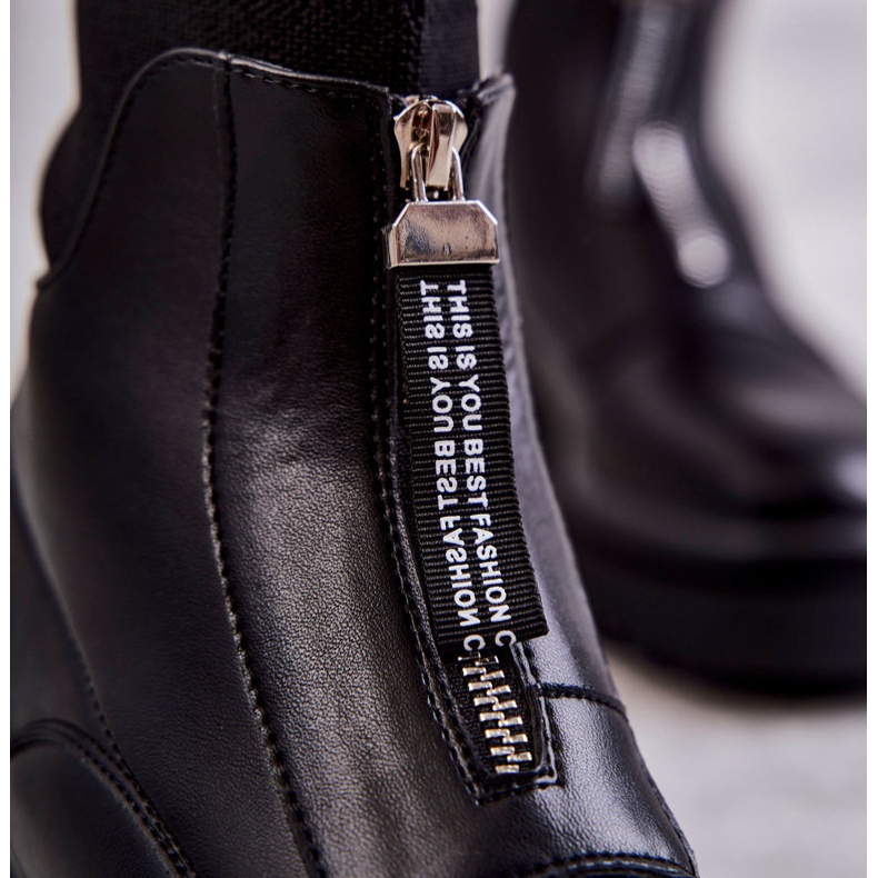 Naisten Sukat Saappaat Vetoketjulla Musta Suoja 2