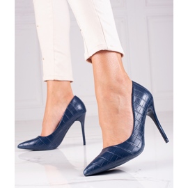 Muodikkaat pumput Shelovet-kantapäässä sininen 2