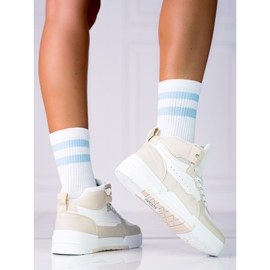 Naisten Shelovet-lenkkarit, joissa korkea päällinen, beige 1