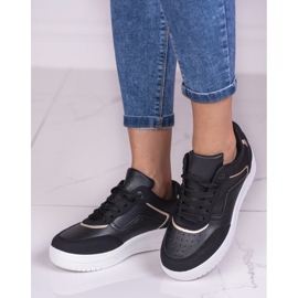 Mustat Shelovet naisten urheilukengät valkoisella alustalla 1