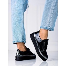 W. Potocki Shelovet naisten tennarit lakatusta ekologisesta nahasta musta 2