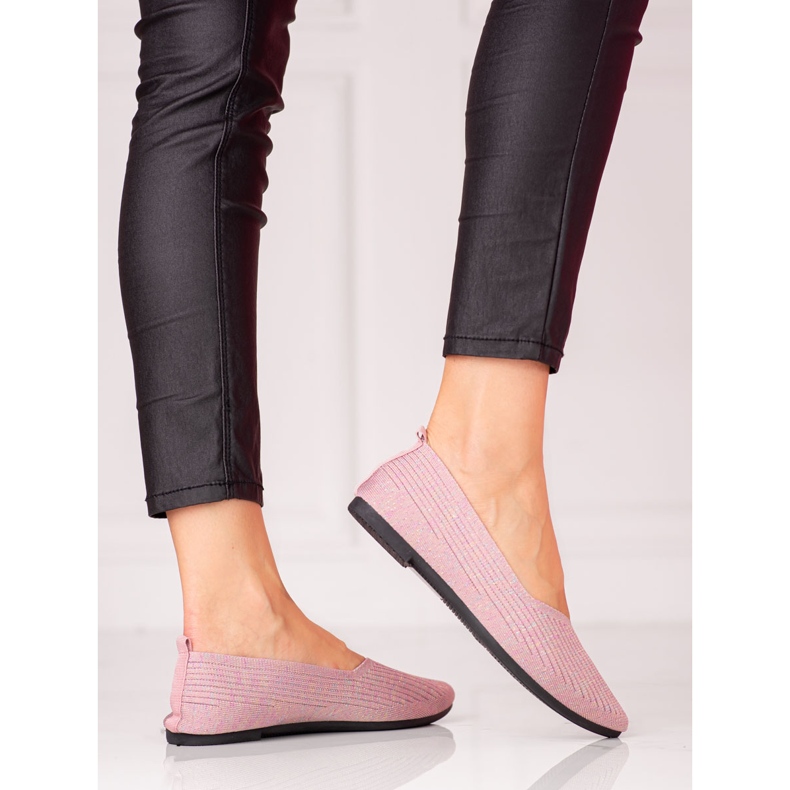 W. Potocki Potocki naisten kangasbalerinat glitterillä vaaleanpunainen 1