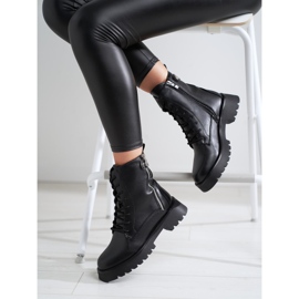 Naisten musta Workers koristeellisella Shelovet-vetoketjulla 1