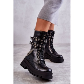 PG1 High Workers -saappaat ketjulla Musta Snake Montero 2