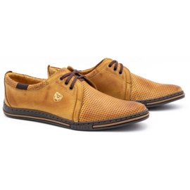 Polbut Nahkaiset miesten kengät 343 rei'itys punainen beige 2