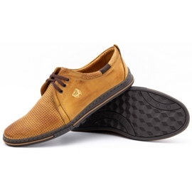 Polbut Nahkaiset miesten kengät 343 rei'itys punainen beige 3