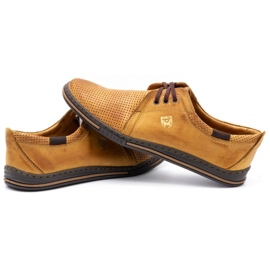 Polbut Nahkaiset miesten kengät 343 rei'itys punainen beige 4