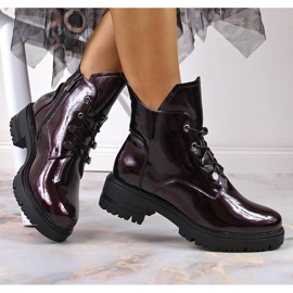 Naisten kengät, lakatut, viininpunaiset, Potocki claret punainen 1