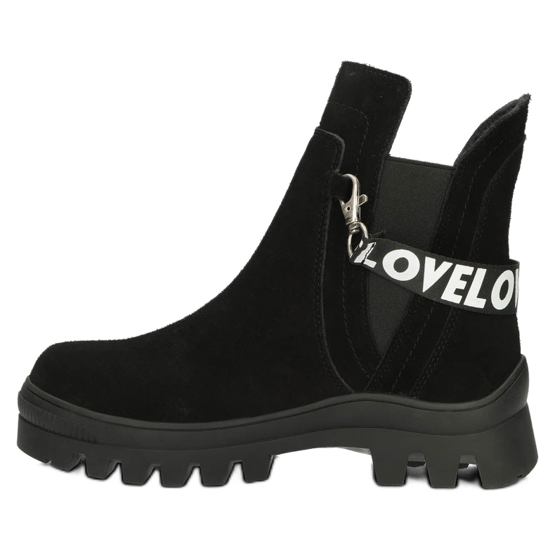 Mokkanahkaiset nilkkurit koristeella Filippo DBT3927 musta 3