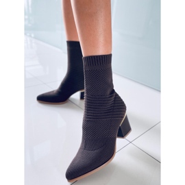 Tiara Brown korkeakorkoiset sukkasaappaat ruskea 2