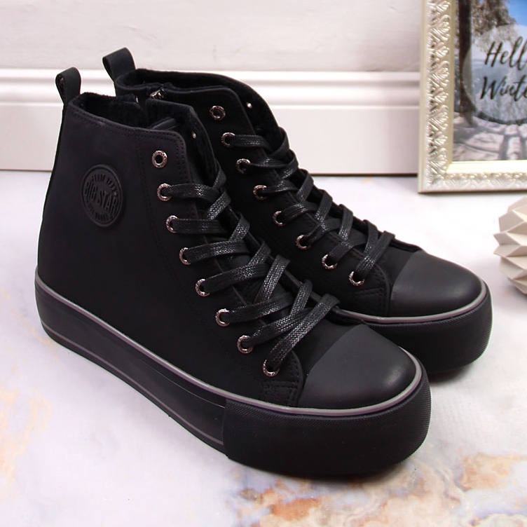 Naisten korkeat mustat eristetyt tennarit Big Star KK274173 1