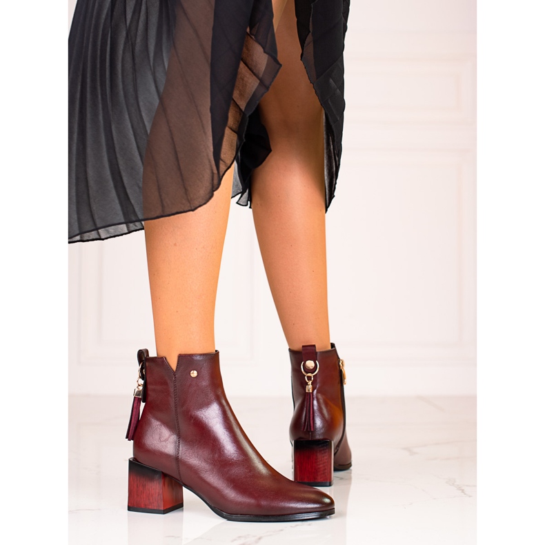 W. Potocki Muodikkaat naisten saappaat Potockin burgundipostissa punainen 1