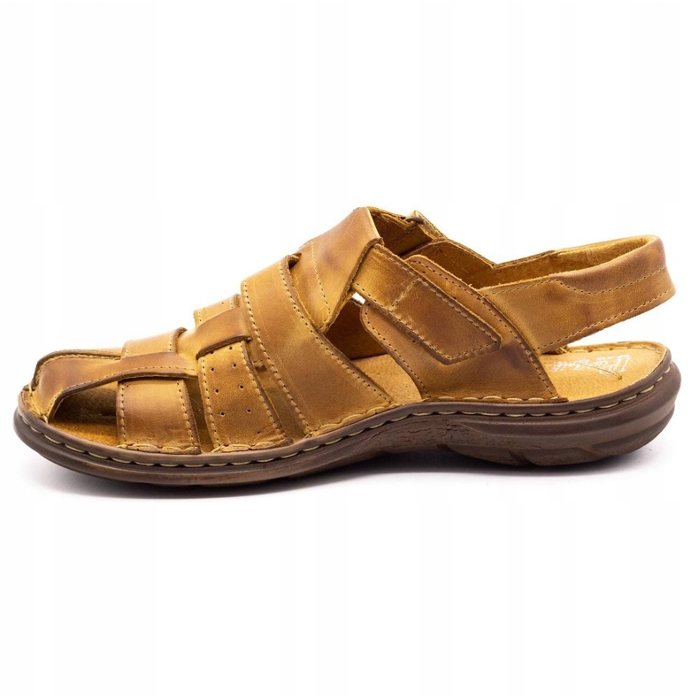 Polbut Miesten nahkaiset sandaalit 211 beige 1