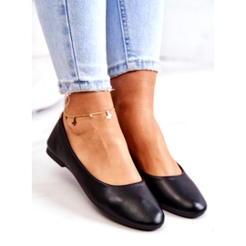 Evento Eco-Leather Women's Black Ballerinas musta 1