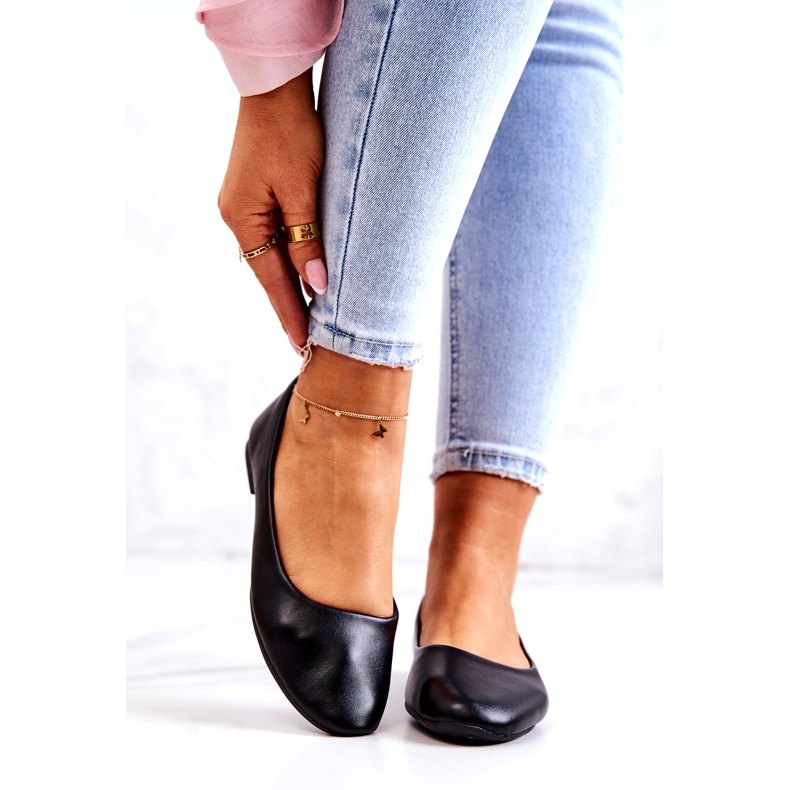 Evento Eco-Leather Women's Black Ballerinas musta 2