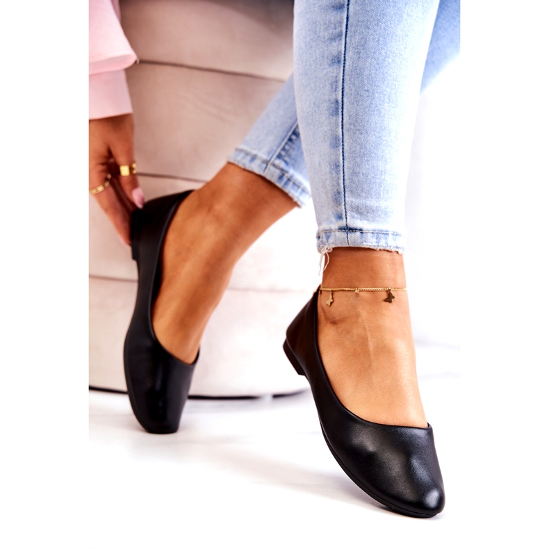 Evento Eco-Leather Women's Black Ballerinas musta 4