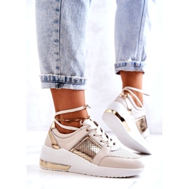 S.Barski Naisten nahkaiset urheilukengät Wedge Beige Larson 3