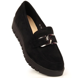 Naisten loaferit ekologisella mokkanahalla, mustalla Sergio Leonella 1