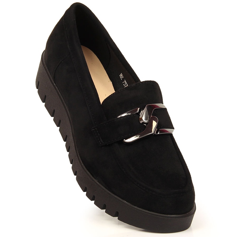 Naisten loaferit ekologisella mokkanahalla, mustalla Sergio Leonella 1