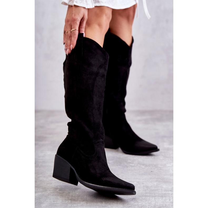 WS1 Mustat Caseyn mokkanahkaiset cowboysaappaat 1