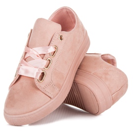 Ideal Shoes Mokkalenkkarit nauhalla vaaleanpunainen 3