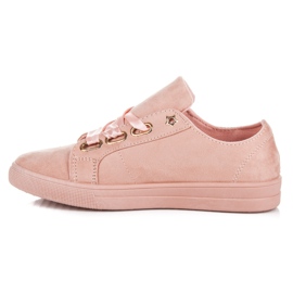 Ideal Shoes Mokkalenkkarit nauhalla vaaleanpunainen 2