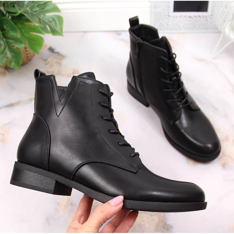 S.Barski S. Barskin mustat nauhasaappaat vetoketjulla 1