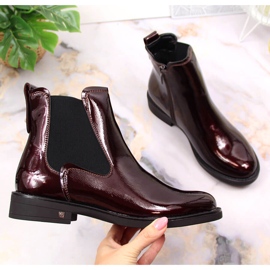 Naisten kengät lakattu lämmin viininpunainen Potocki WOL93B claret 1