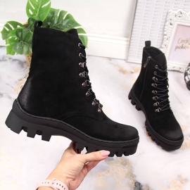 Naisten mustat mokkanahkasaappaat Potocki 1